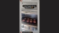 Michael Jordan's son, Marcus Jordan, cooks burgers for her mother. (Credits: @iamtheonlyonejuanita/IG)